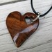 Wood Heart Necklace - Walnut Hardwood - Women's Jewelry