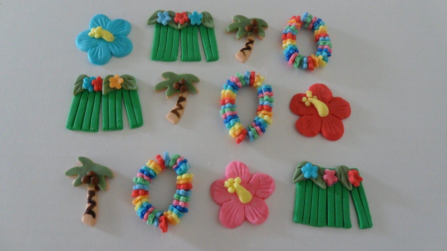 Fondant Hawaiian Luau Cupcake Toppers By KraftyKakes On Etsy