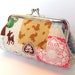 Coin purse Kawaii Neutral Pink Woodland animals Lace doily Zakka Patchwork Clasp Kiss lock Change purse