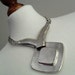 The Silver Modernist . Unique Design . Silver Toned . Heavy Metal . Necklace 1980s NOS