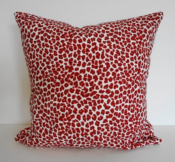 Red Leopard Decorative Throw Pillow Cover Wild by pillows4fun