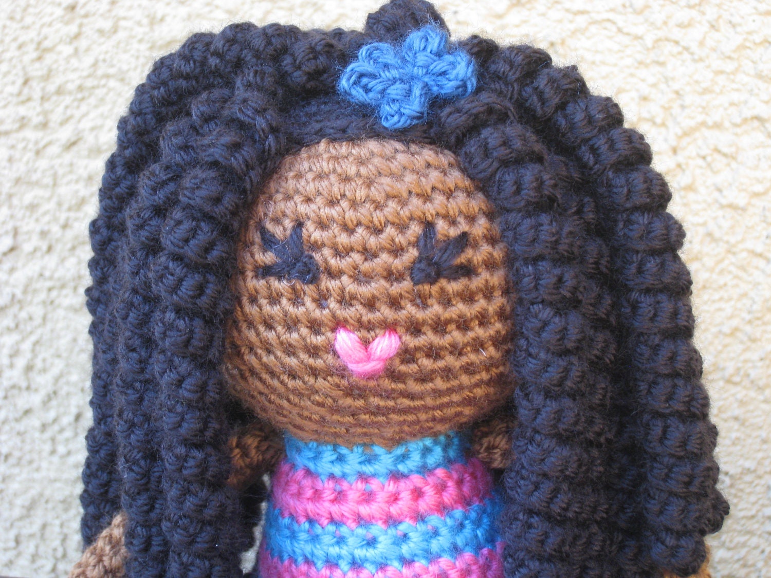 CROCHET PATTERN African Curly Haired Doll Plush by LeenGreenBean