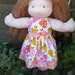 Waldorf Doll Dress Knot Dress 10" 11" 12" 13" Waldorf Dolls Pink Citrus Fruits