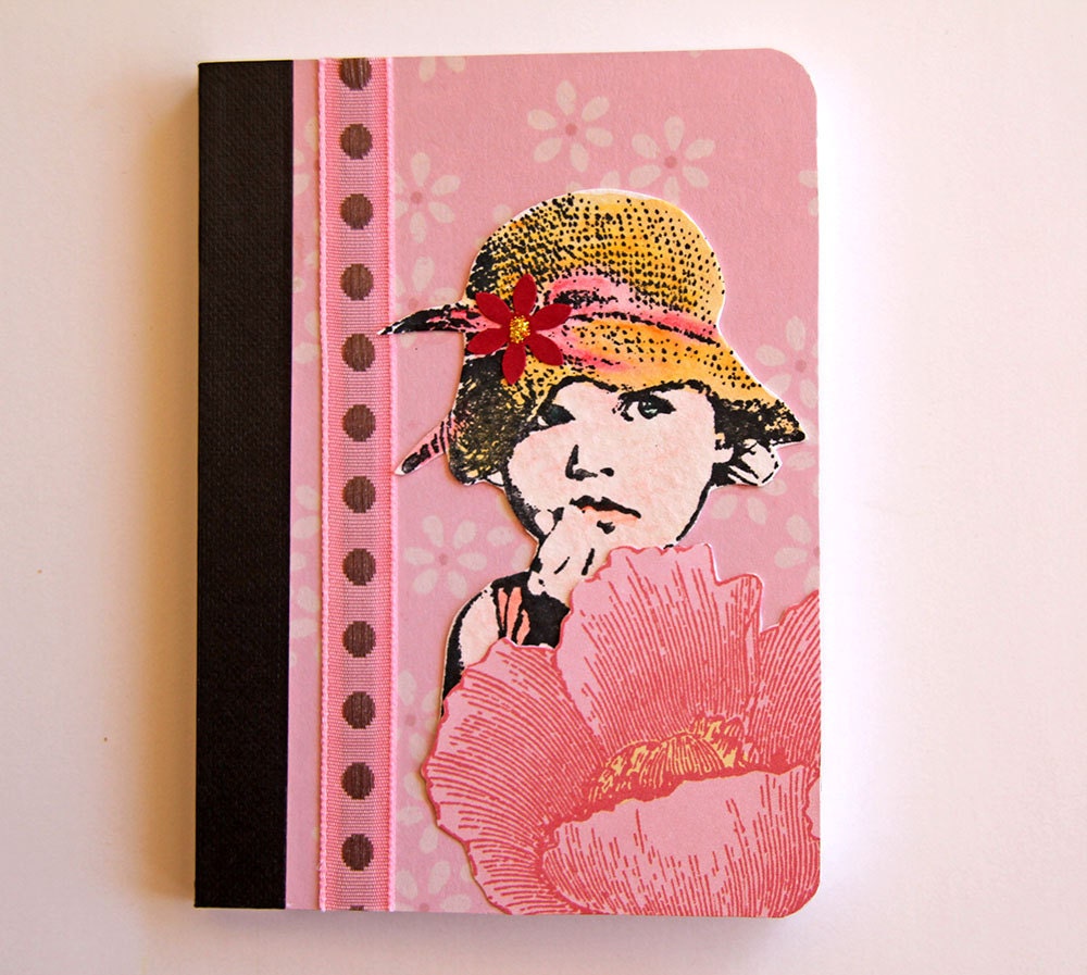 Little Girl Mini Journal Pocket Notebook Pink Journal