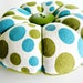 Pincushion - Flower Pincushion - Retro Round Pincushion - Polka Dots