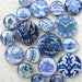 Blue and White China, Vintage Blue and White,Transferware, Delft Tile, Blue Willow, Blue and White Home Decor, Large Glass Magnet Collection