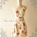 Pretty Queen...Amor Vintage Inspired Rose Floral One Shoulder Vibrant Butter Cream Angel Pink Rose Party, Wedding, Prom Dress -Fit XS-S -
