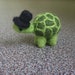 Needle felted miniature turtle with a black high hat gift under 20 dollars
