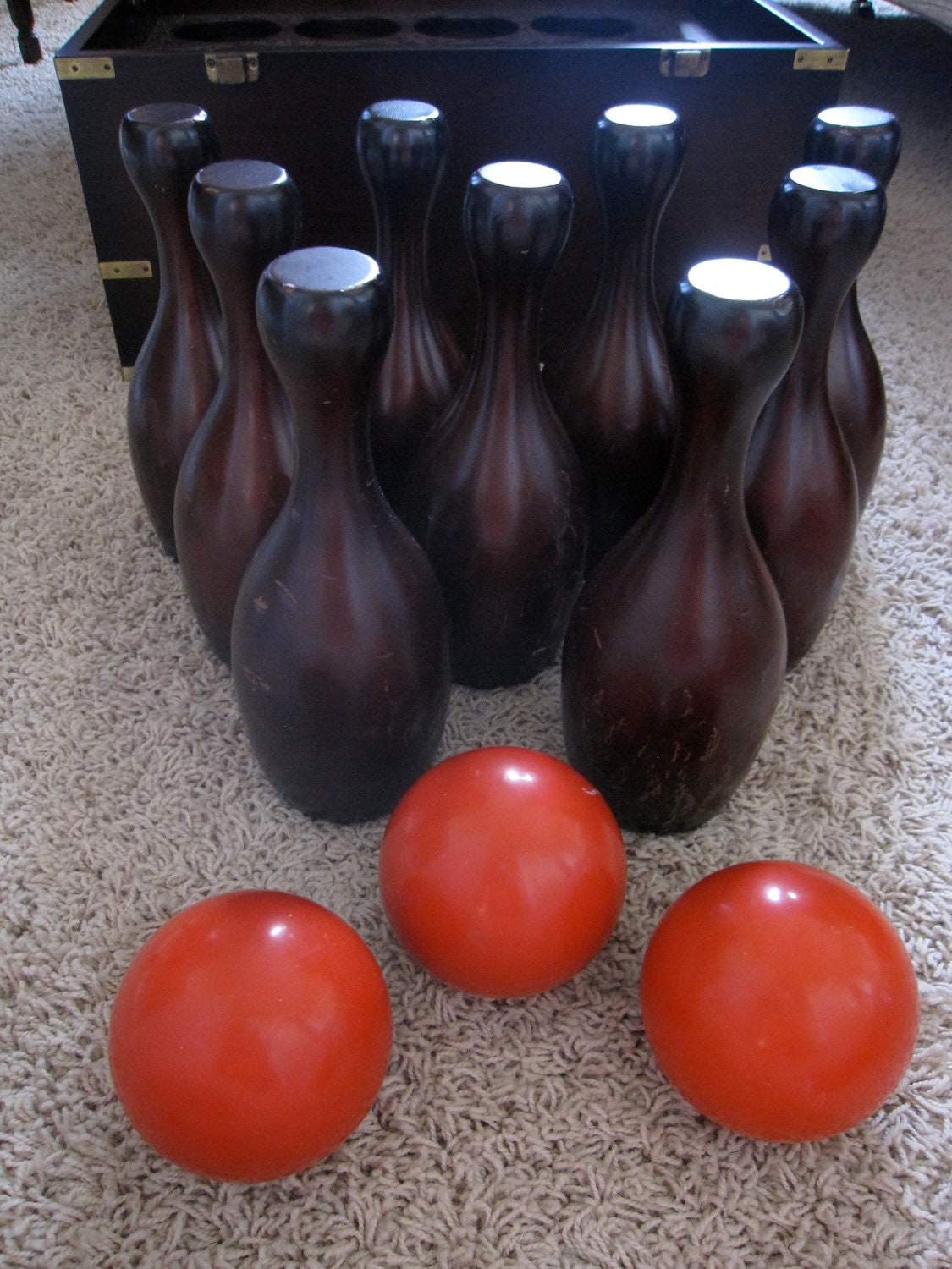 Wooden bowling/lawn bowling set by MyVintageFindsForAll on ...