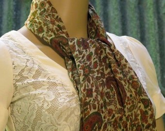 Silk Scarf, Sari Scarf, Neck Scarf