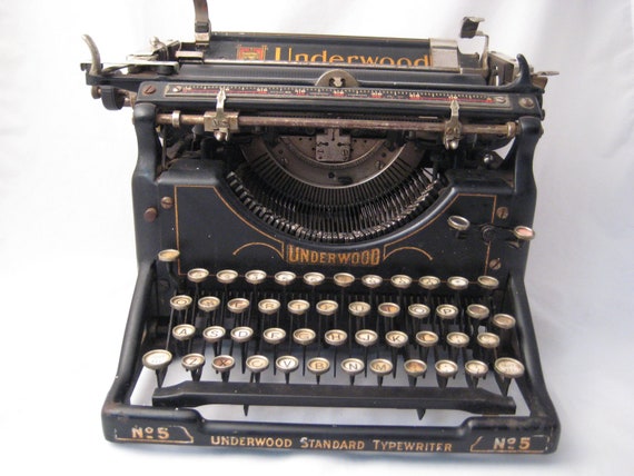 1926 Underwood No. 5 Manual Typewriter by Steamcrunk on Etsy