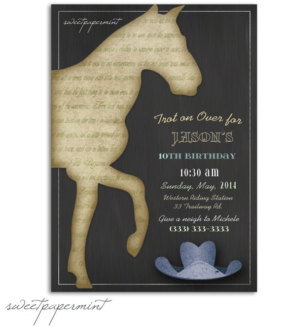 horse free printable card Birthday to Horse Boy Vintage Items similar Child's