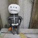 Primitive Halloween Skeleton Doll Ornie with Pumpkin