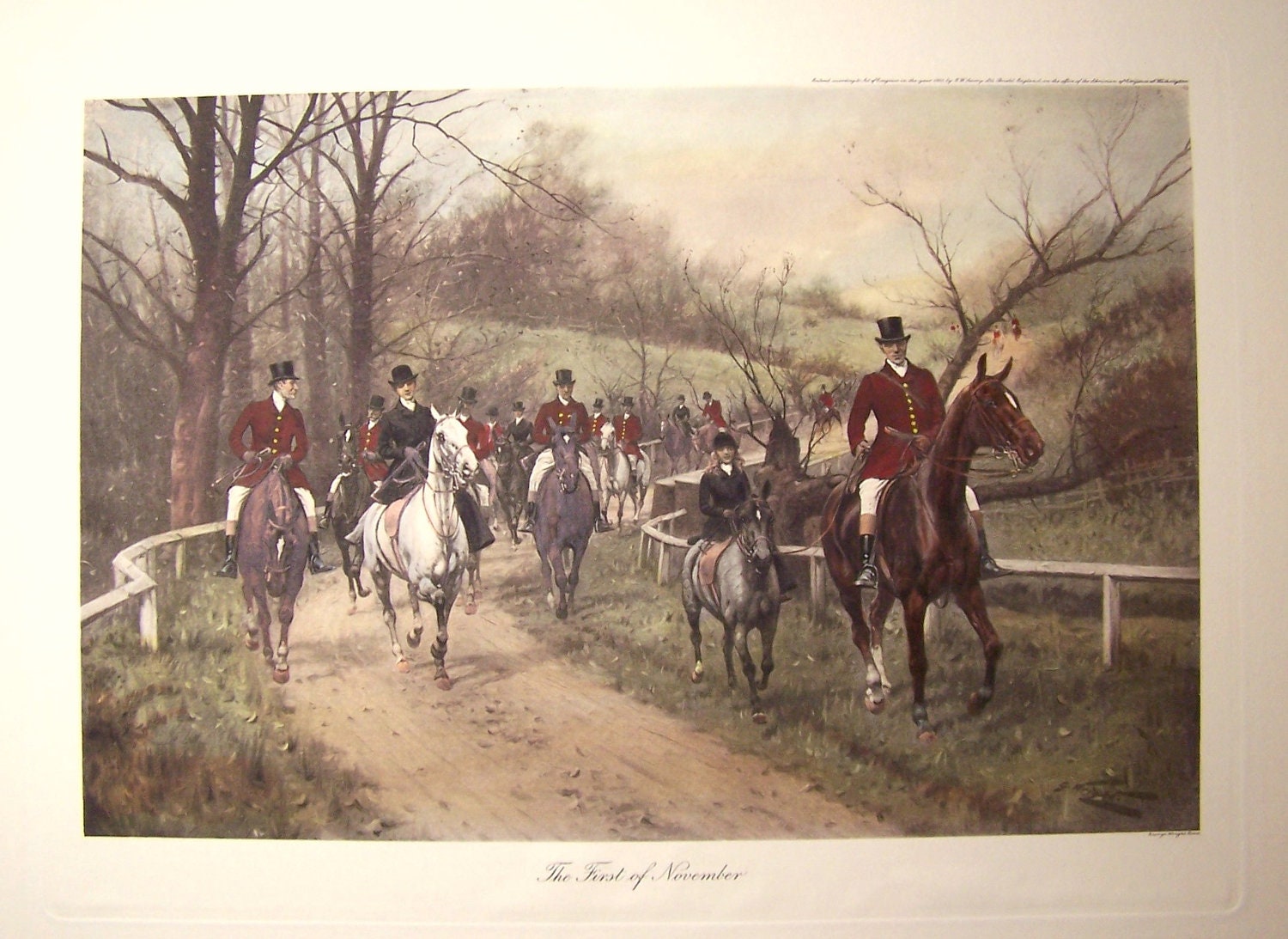 Large Vintage Fox Hunting Print The First By MissAnthonysAttic   Il Fullxfull.363340903 78pj 