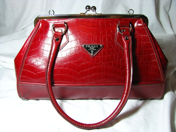 Fabulous Vintage Faux Prada Frame Bag Handbag Purse by RedPoodle  