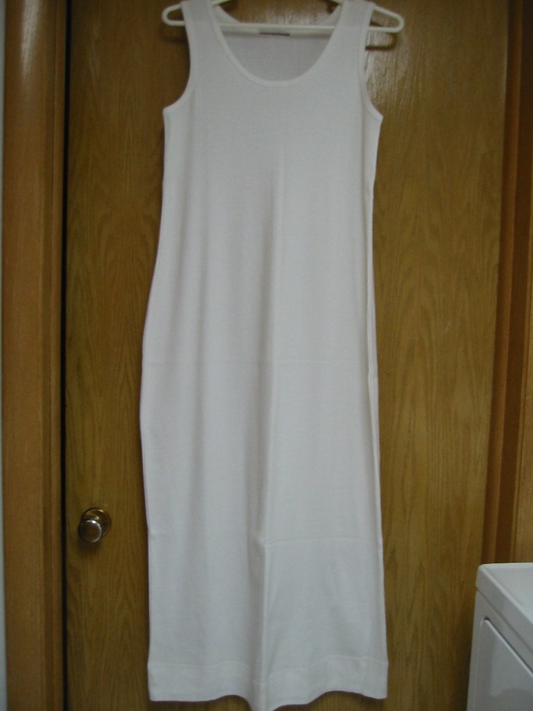 white knit tank dress