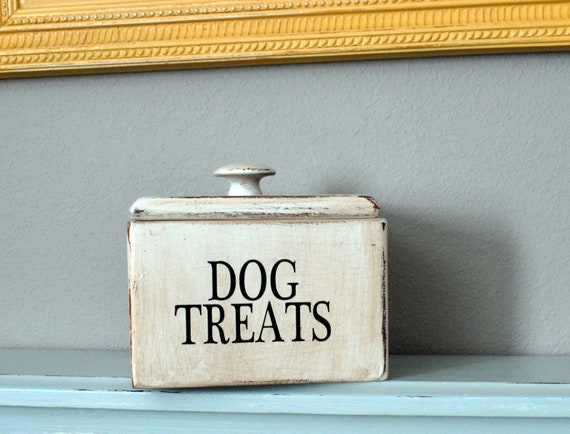 Dog Treat Container by GreyLinenShop on Etsy