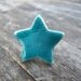 Turquoise star ring, ceramic statement ring