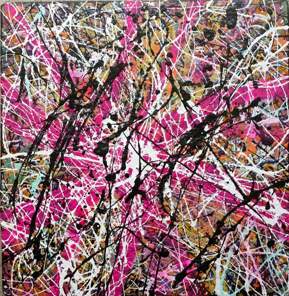 ORIGINAL abstract Jackson Pollock style medium contemporary