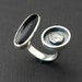 RESERVED - La nuit - sterling silver open ring with onyx and moonstone size 6 1/4