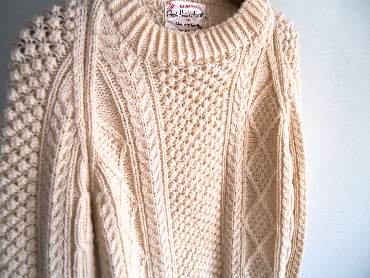 Vintage Wool Sweater Vintage Women Men Cable by GnarlyNutmeggers