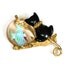 Vintage Cat and Fish Bowl Brooch Gold Crown Inc.