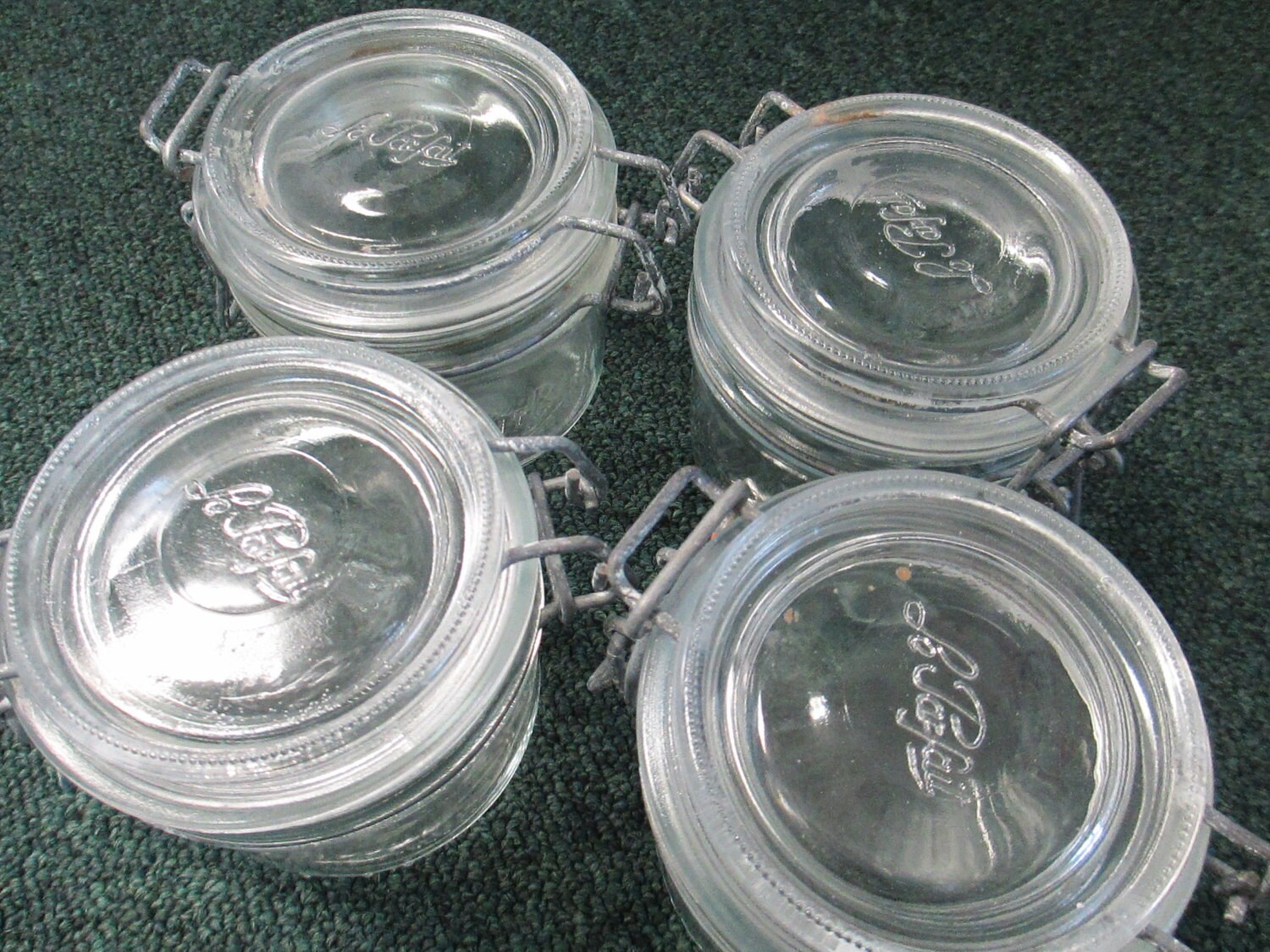 Vintage Glass Jars with flip top latch lids 200 ml Le