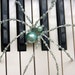 Aqua Pearl Beaded German Christmas Spider Ornament