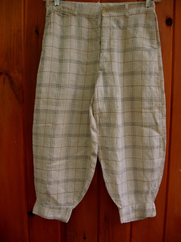 Vintage Golf Pants Mens Knickers or Plus Fours C 1930s Linen
