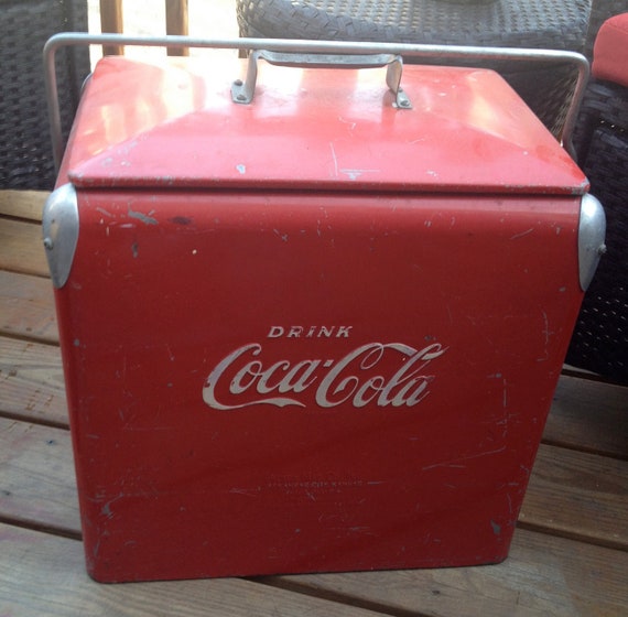 Items similar to Vintage 1950s Coca Cola Ice Chest Cooler from Acton
