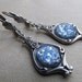 Beloved-Vintage Art Nouveau Blue Fire Opal Sterling Silver 1920s earrings