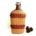 Antique French Lourdes Bottle . Straw water bottle. Vintage French water container . Antique Bottle .Fall .Rustic