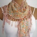 Salmon Pink Scarf with Lace Women Scarves