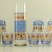 Vintage Gay Fad Studios Barware Set Cocktail Pitcher 8 Cocktail Glasses Monaco Blue