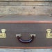 Vintage Suitcase Luggage Brown Square Suitcase Travel Overnite Bag Makeup Bag