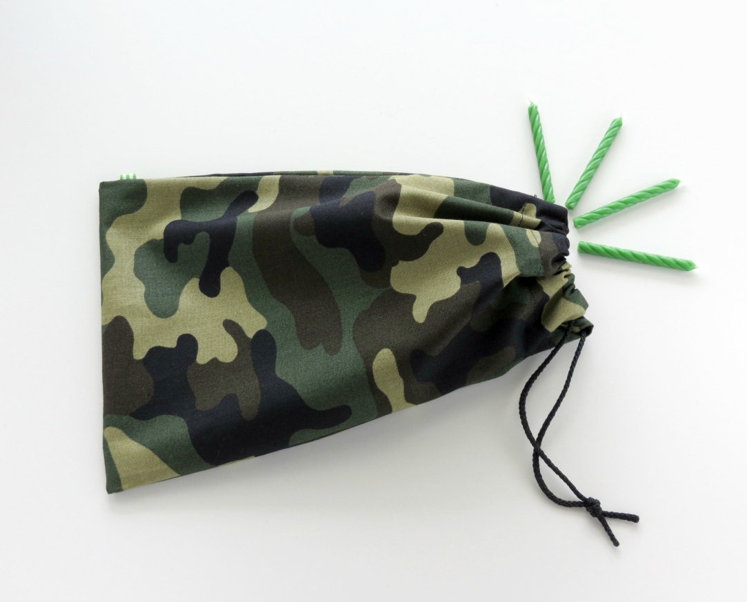 Camouflage Party Bags / Birthday Goody Bags / Cloth Gift Bags