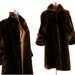 1940s Vintage Brown Mouton Fur Swing Coat, M