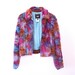 RESERVED OMG 80s VERSACE Rainbow Shaggy Faux Fur Jacket