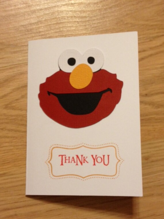 Elmo Inspired Thank You Cards Set of 10 by AngiesDesignz on Etsy