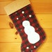 Personalized Christmas Stocking / Large Stocking / Wool Stocking / Woodland Snowman Stocking / Rustic Christmas Stocking / Cabin Stocking