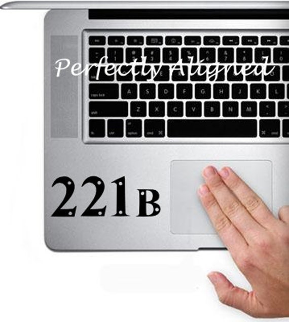 Vinyl Decal Sherlock Holmes 221B Address Decal for Macbook