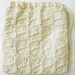 Ecru White Knitted Drawstring Pouch- Antique White- Patterned Knit Accessory Bag- Green Plaid Lining