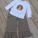PERFECT for THANKSGIVING chevron turkey ruffle pant set- sizes 6-12mo, 12-18mo, 18-24mo, 2, 3, 4, 5, 6