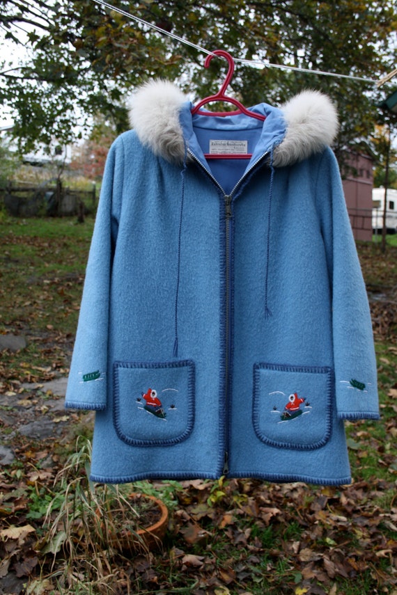 Women's Vintage Grenfell Coat / Labrador Handicrafts / Sky