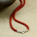 FREE SHIPPING Red Coral Necklace with Sterling Silver and Hill Tribe Silver, Strand Necklace, Southwestern