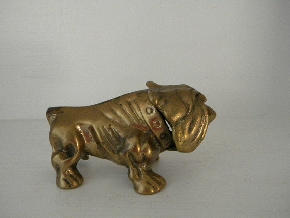 brass bulldog statue