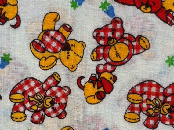 Cotton Fabric / Teddy Bear Fabric / Nursery by GoldenDaffodils