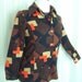 RESERVED Vintage blouse jacket set 70s Fall orange brown geometric