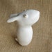 Ceramic rabbit figure, white bunny sculpture, stoneware figure. Handbuilt pottery