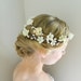 Cherry Blossom Double Flower Crown - White Ivory Bridal - Rustic Weddings